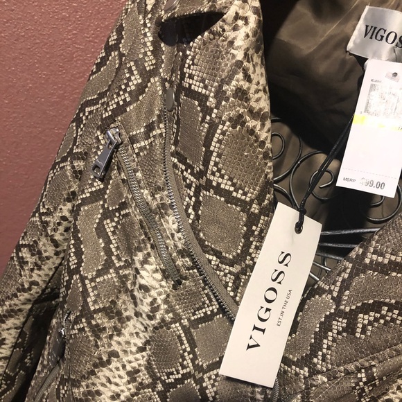Snake print leather jacket - Picture 2 of 2